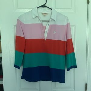 Brooks Brothers stripe color block polo